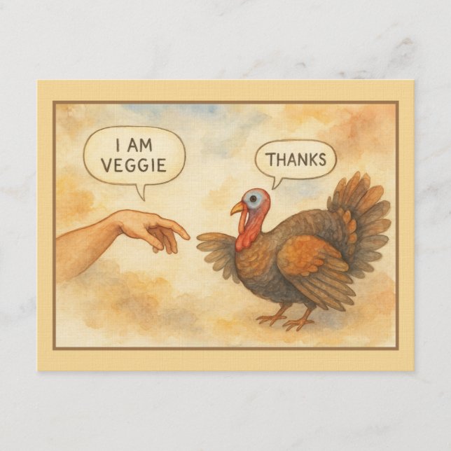  Funny “I Am Veggie” Thanksgiving Card (Front)