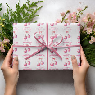 Funny "I cherry-ish you" Valentine's Day with name Wrapping Paper