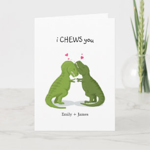 funny i chose you dinosaur valentine/ anniversary holiday card