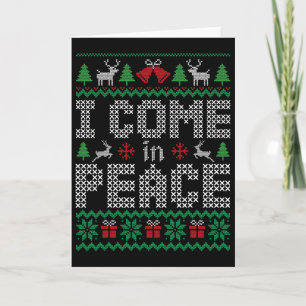 Funny I Come In Peace Couple Matching Ugly Christm Card