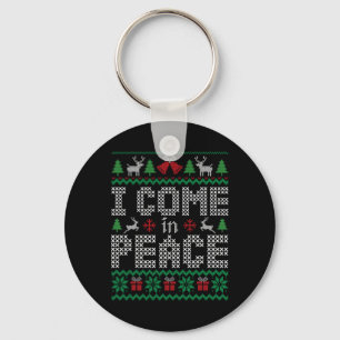 Funny I Come In Peace Couple Matching Ugly Christm Key Ring