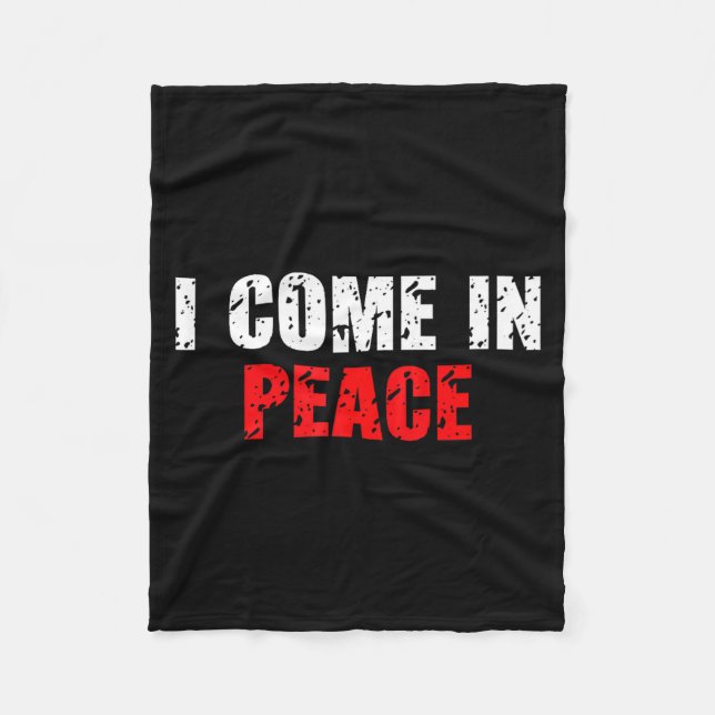Funny I Come In Peace I’m Peace Matching Couple Lo Fleece Blanket (Front)