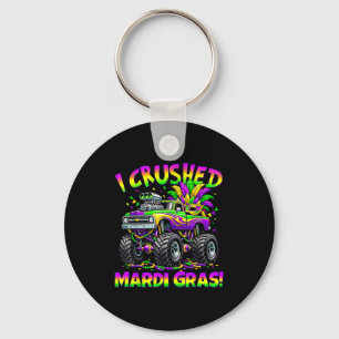 Funny I Crushed Mardi Gras Monster Truck Boys Kids Key Ring