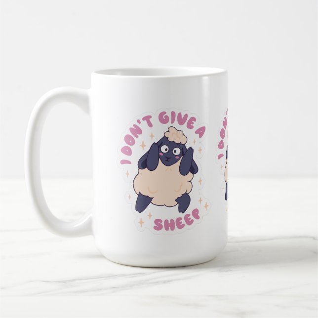 Funny I Don't Give a Sheep Coffee Mug (Left)