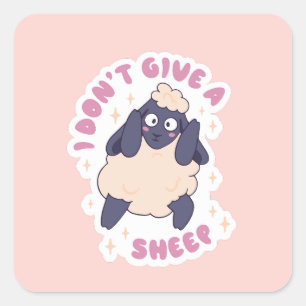 Funny I Don't Give a Sheep Square Sticker