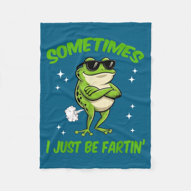Funny I Frog Sometimes Embarrassing Just Farting Fleece Blanket (Front)