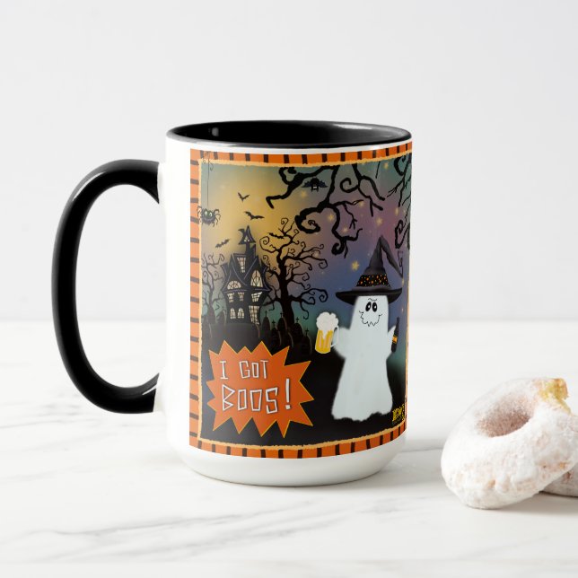 Funny I Got Boos Ghost Cute Spooky Coffee Mug (With Donut)