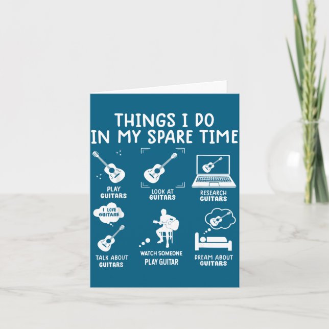 Funny I Guitarist Guitar Player 6 Things Card (Front)