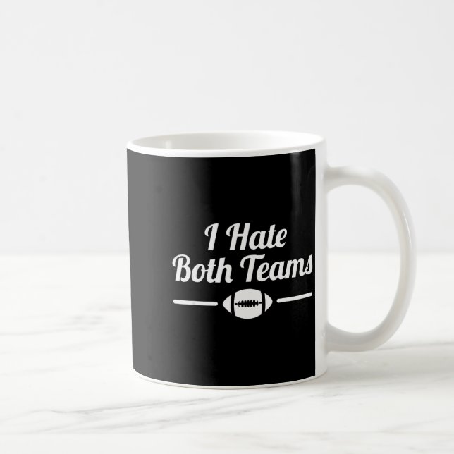 Funny I Hate Both Teams Football Small  Coffee Mug (Right)