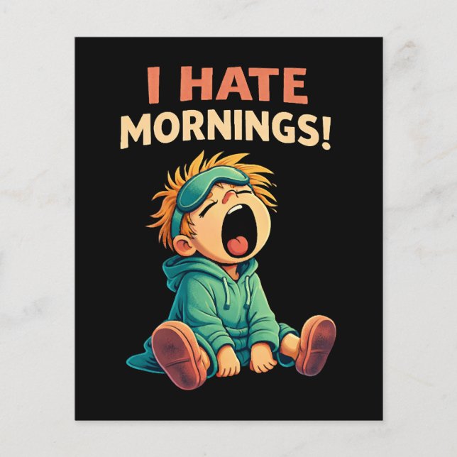 Funny I Hate Mornings Sleepy Flyer (Front)