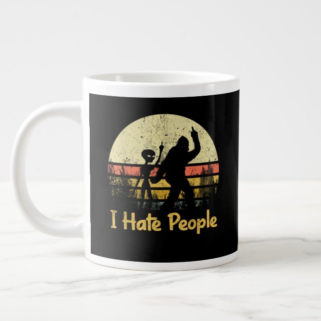 funny i hate people  large coffee mug (Left)