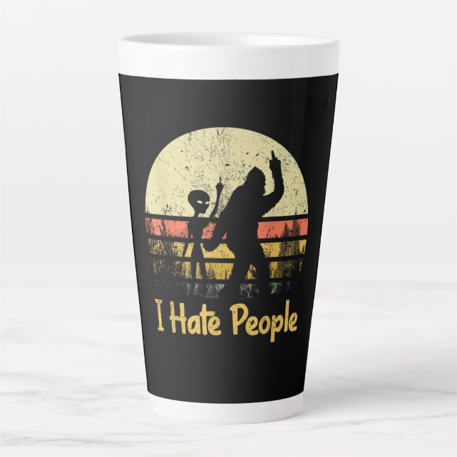 funny i hate people  latte mug (Front)