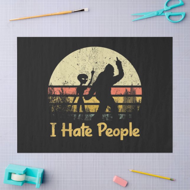 funny i hate people  tissue paper (Craft)