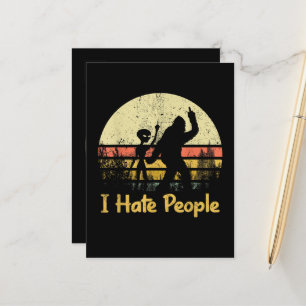 funny i hate people womens tshirts announcement postcard
