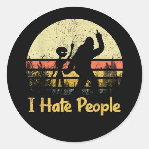 funny i hate people womens tshirts classic round sticker