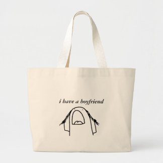 Funny I Have a Boyfriend Tote Bag Cute Minima Girl