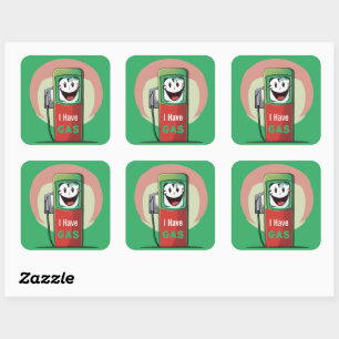 Funny I Have Gas Cartoon Square Sticker