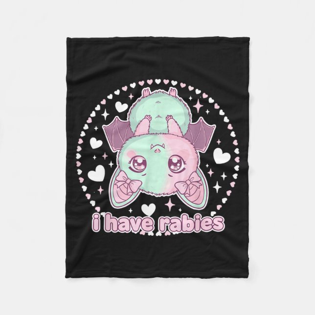 Funny I Have Rabies Fleece Blanket (Front)