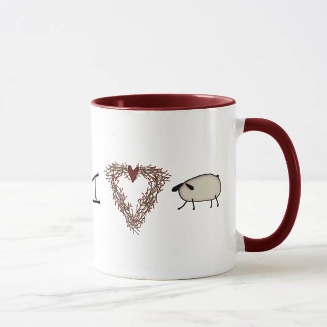 Funny I Heart Ewe Mug (Right)