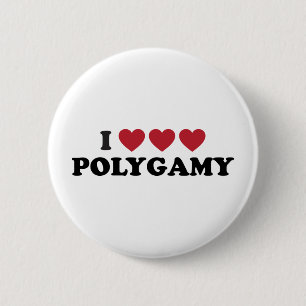 Funny I Heart Polygamy 6 Cm Round Badge