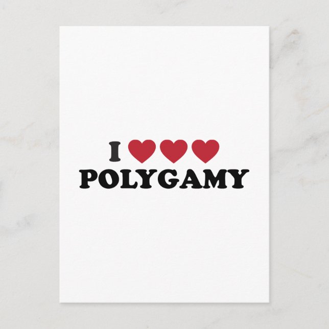 Funny I Heart Polygamy Postcard (Front)