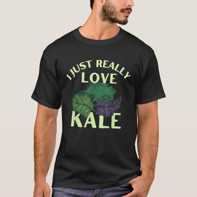 Funny I Just Really Love Kale Vegetarian Vegan Veg T-Shirt (Front)
