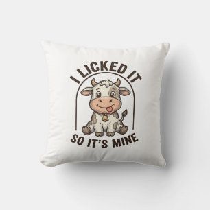 Funny I Licked It Cow Vintage Farm Shirt Design_1 Cushion