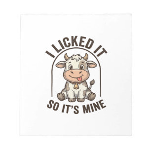 Funny I Licked It Cow Vintage Farm Shirt Design_1 Notepad