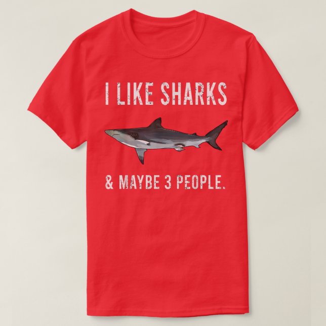 Funny I Like Lemon Shark And Maybe 3 People  T-Shirt (Design Front)