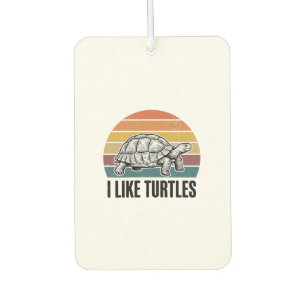Funny I Like Turtles Vintage Engraving T-Shirt Des Car Air Freshener