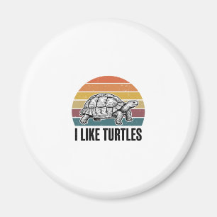 Funny I Like Turtles Vintage Engraving T-Shirt Des Magnet