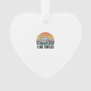 Funny I Like Turtles Vintage Engraving T-Shirt Des Ornament