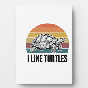 Funny I Like Turtles Vintage Engraving T-Shirt Des Plaque