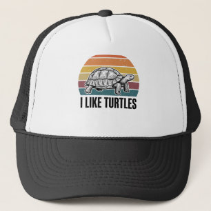 Funny I Like Turtles Vintage Engraving T-Shirt Des Trucker Hat