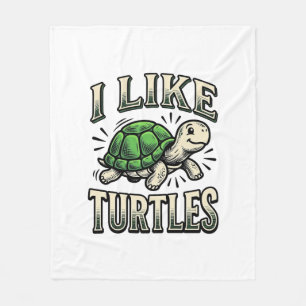 Funny I Like Turtles Vintage Turtle Shirt Design_1 Fleece Blanket