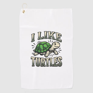 Funny I Like Turtles Vintage Turtle Shirt Design_1 Golf Towel