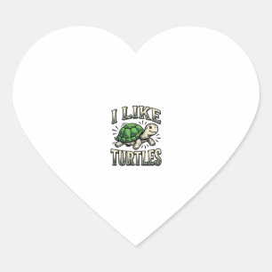 Funny I Like Turtles Vintage Turtle Shirt Design_1 Heart Sticker