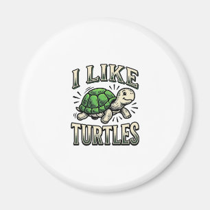 Funny I Like Turtles Vintage Turtle Shirt Design_1 Magnet