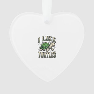 Funny I Like Turtles Vintage Turtle Shirt Design_1 Ornament