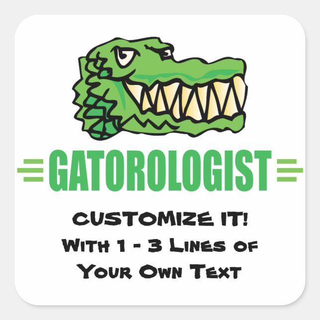 Funny I Love Alligators Square Sticker (Front)