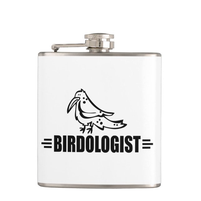 Funny I Love Birds Hip Flask (Front)