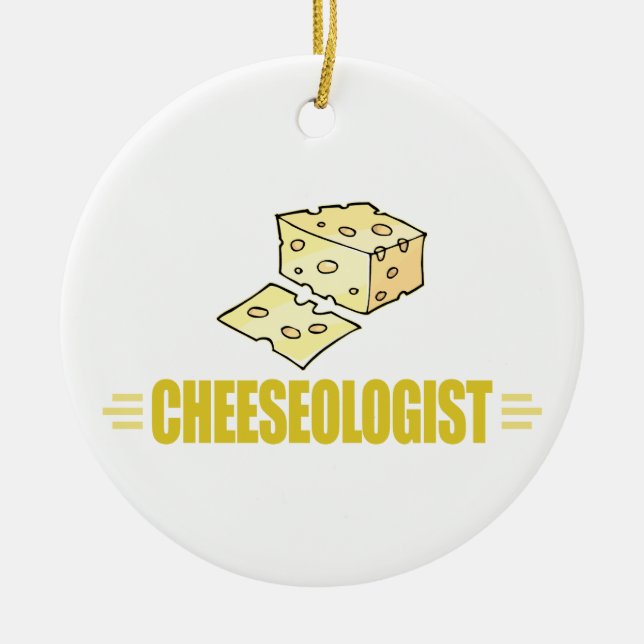 Funny I Love Cheese Ceramic Tree Decoration (Front)