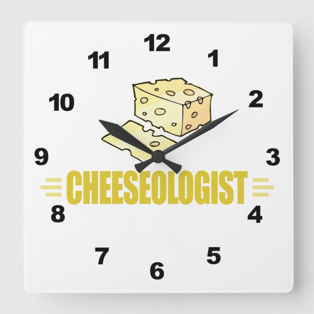 Funny I Love Cheese Square Wall Clock (Front)