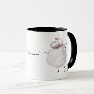 Funny I Love Ewe Sheep Personalised Name Mug