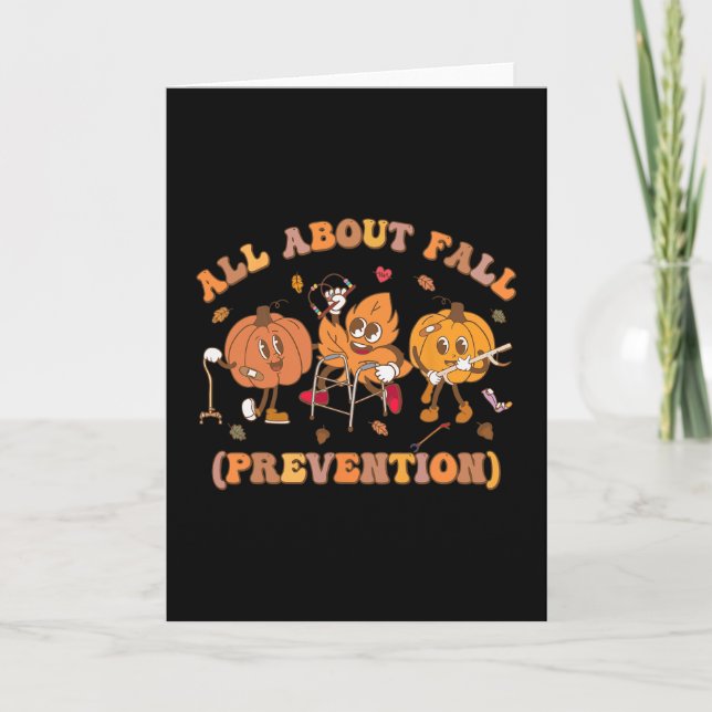 Funny I Love Fall Prevention Thanksgiving Pumpkins Card (Front)
