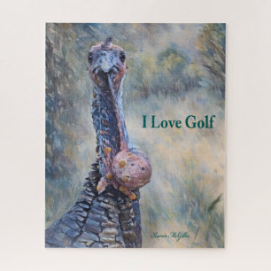 Funny I Love Golf  Wild Turkey Jigsaw Puzzle