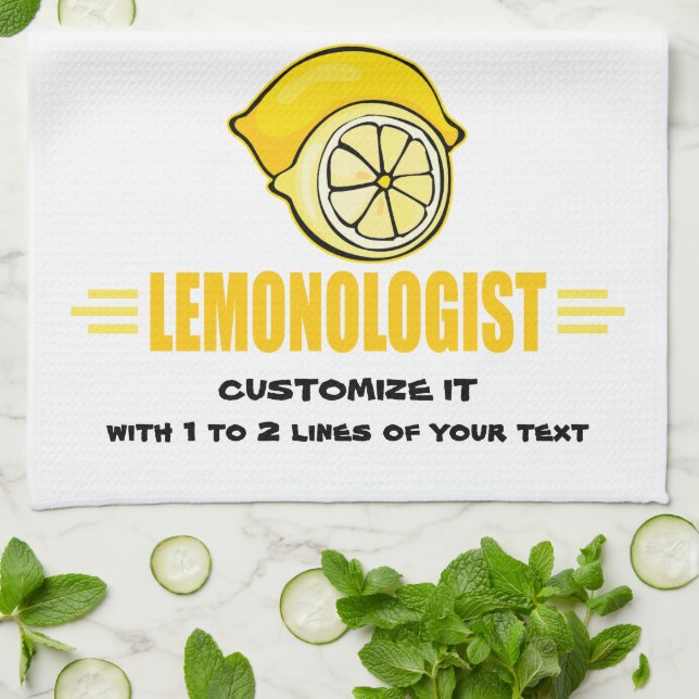 Funny I Love Lemons Tea Towel (Folded)