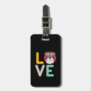 Funny I Love Miniature Schnauzer I Heart Dog Lover Luggage Tag