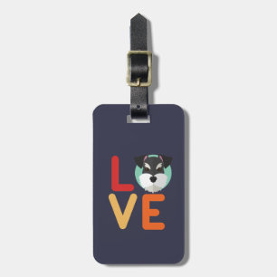 Funny I Love Miniature Schnauzer I Heart Dog Lover Luggage Tag