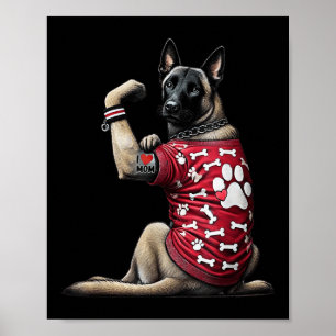 Funny I Love Mum Tattoo Belgian Malinois Mum For W Poster